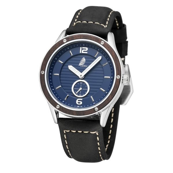 Alpha-Men's Stainless steel Walnut watch-43mm