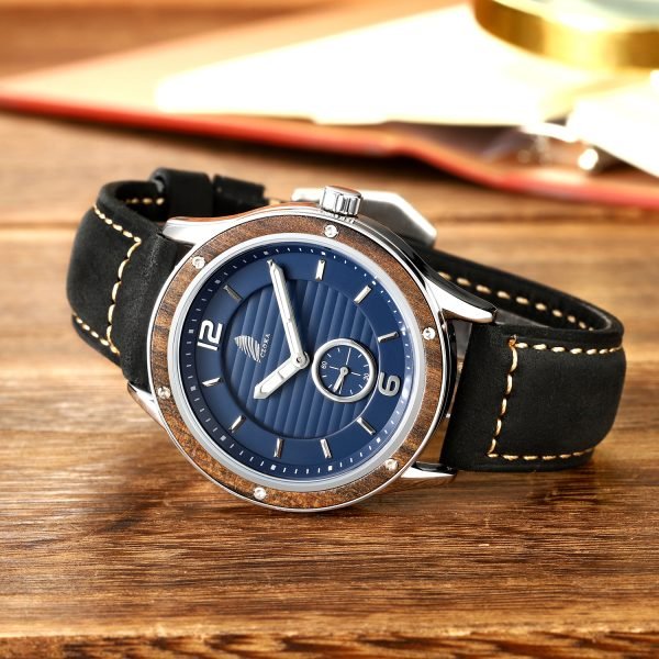 Alpha-Men's Stainless steel Walnut watch-43mm