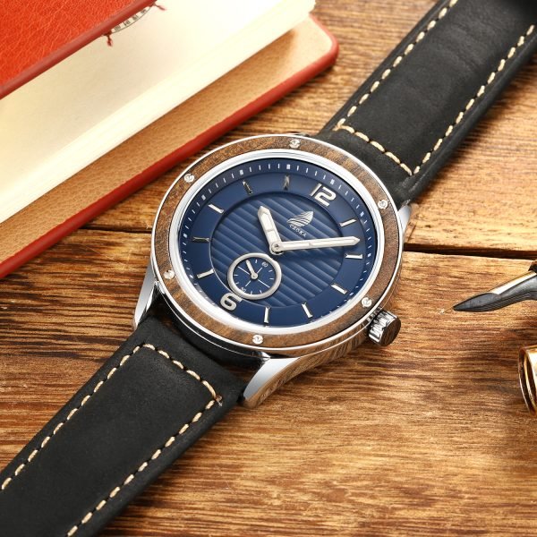 Alpha-Men's Stainless steel Walnut watch-43mm