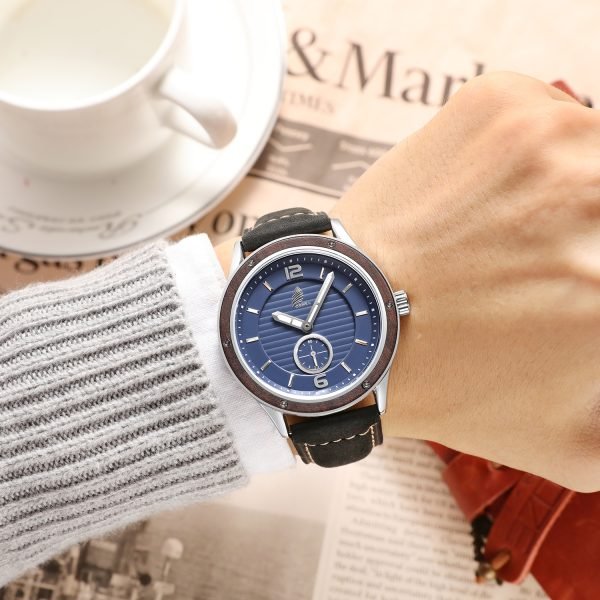 Alpha-Men's Stainless steel Walnut watch-43mm