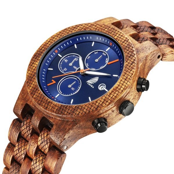 Reveler-Classic wood watch for men-Kosso wood-46mm