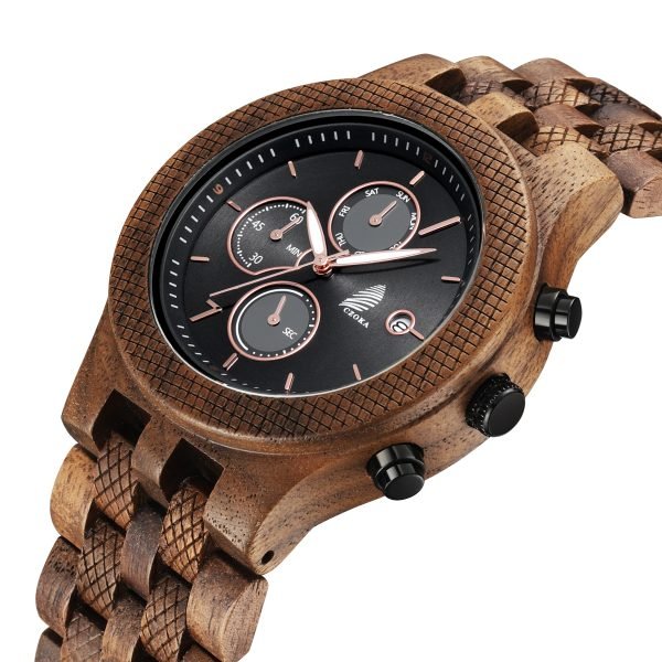 Reveler-Classic wood watch for men-Walnut wood-46mm