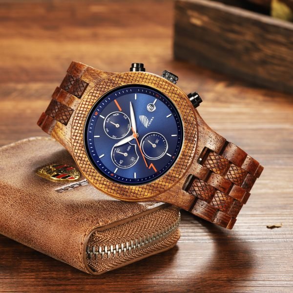 Reveler-Classic wood watch for men-Kosso wood-46mm