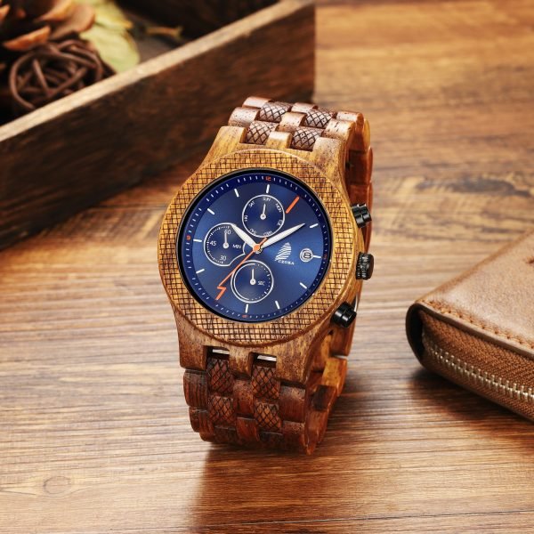 Reveler-Classic wood watch for men-Kosso wood-46mm