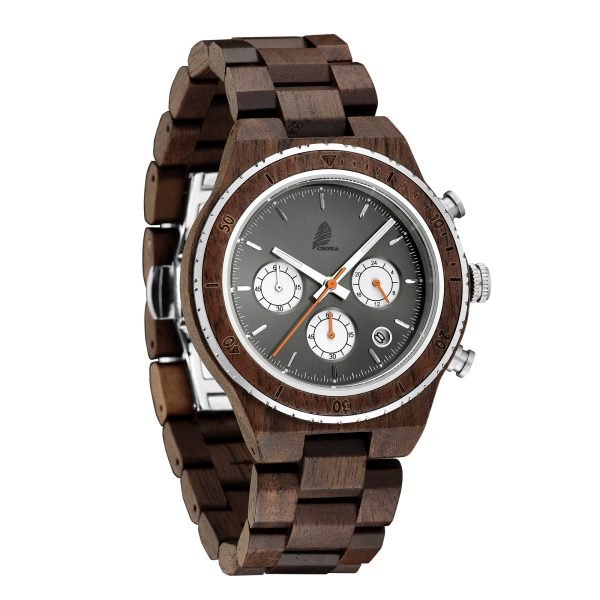 Chrono-Walnut wood watch for men-43mm