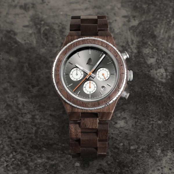 Chrono-Walnut wood watch for men-43mm