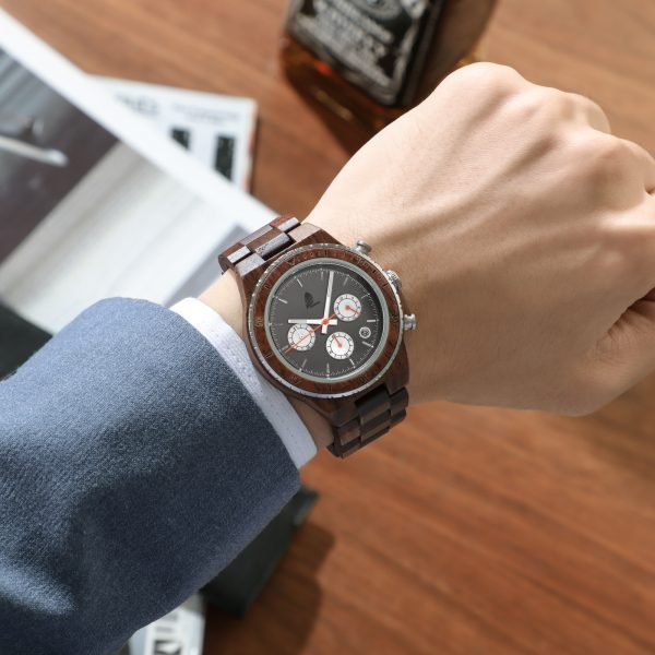 Chrono-Walnut wood watch for men-43mm