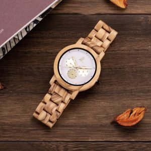 Olive wood watch