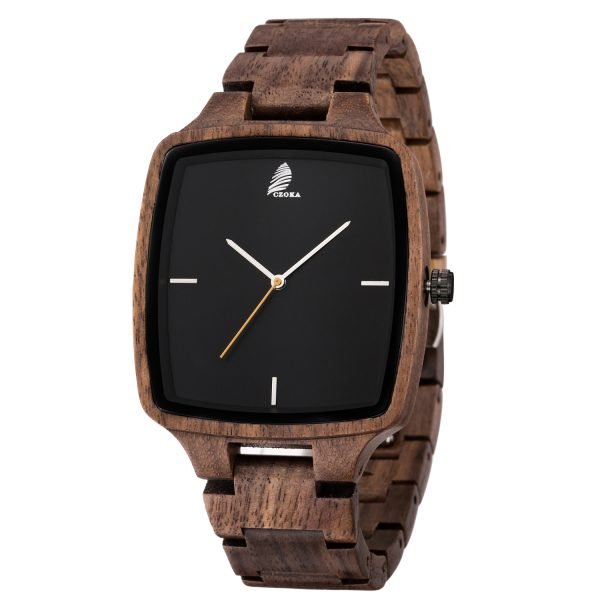 Hyde-Original Walnut Wood Watch-Square-40mm
