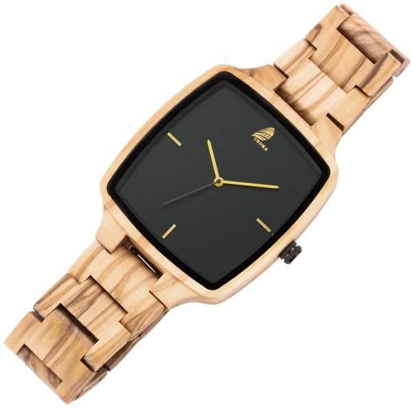 Lava-Original Olive Wood Watch-Square-40mm