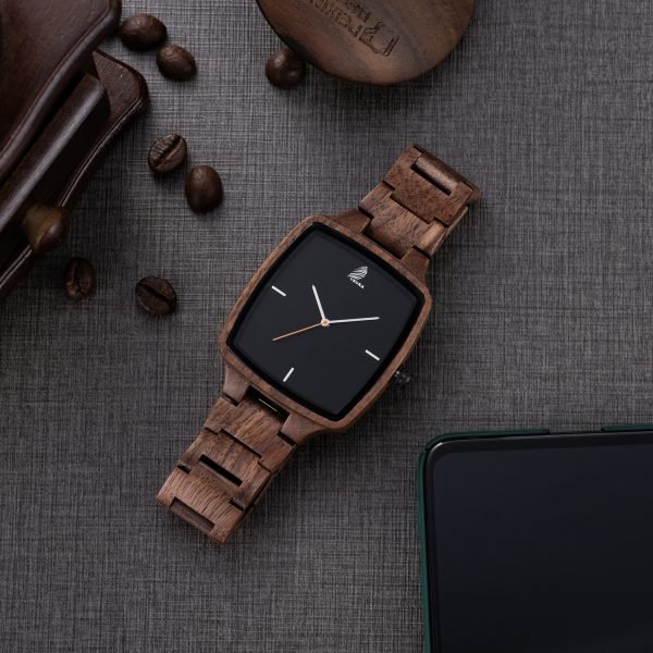 Hyde-Original Walnut Wood Watch-Square-40mm