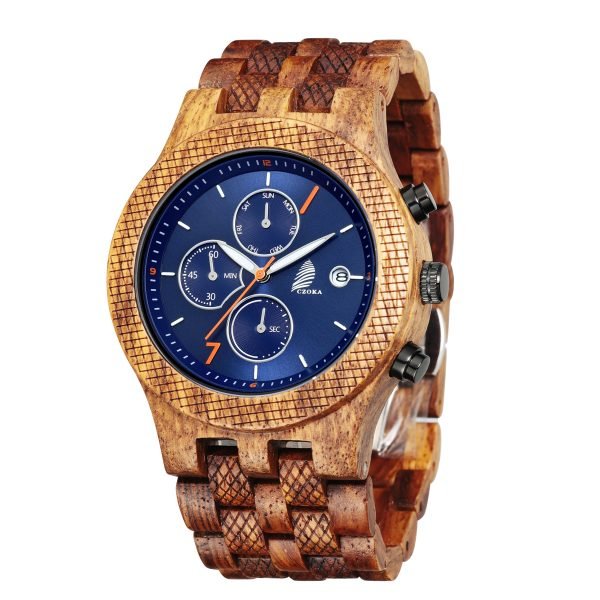 Reveler-Classic wood watch for men-Kosso wood-46mm