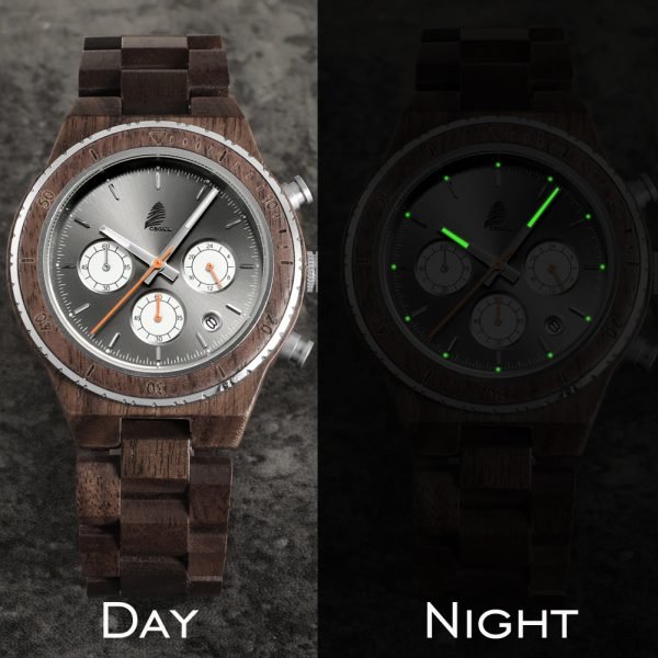 Chrono-Walnut wood watch for men-43mm