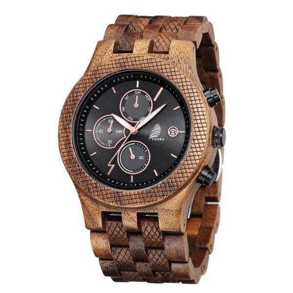 Reveler-Classic wood watch for men-Walnut wood-46mm
