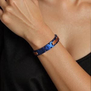Minimalist Handmade Bracelet for Women – Wood & Stainless Steel Fusion