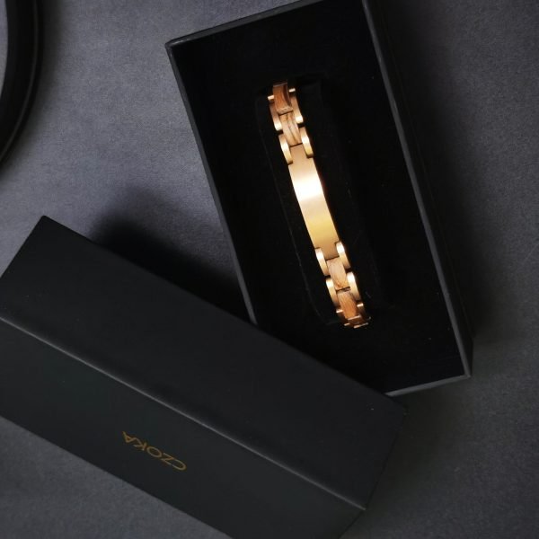 Handcrafted Wooden & Stainless Steel Bracelet for Women – Elegant Nature-Inspired Jewelry