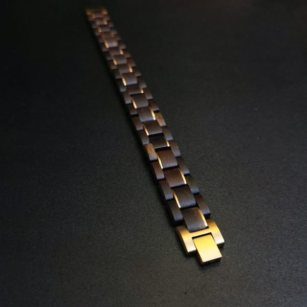 Men’s Wooden & Stainless Steel Bracelet – Natural Handmade Wrist Accessory
