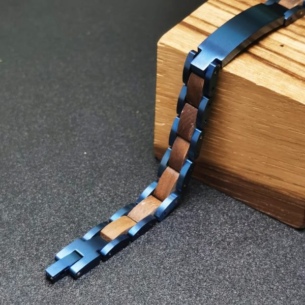 Minimalist Handmade Bracelet for Women – Wood & Stainless Steel Fusion