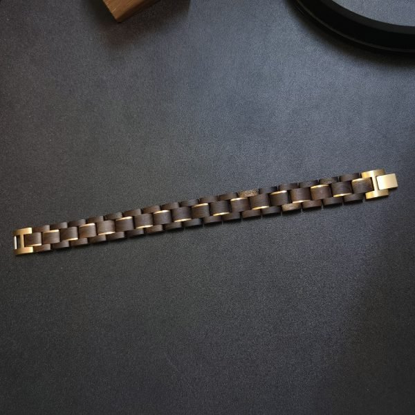 Men’s Wooden & Stainless Steel Bracelet – Natural Handmade Wrist Accessory
