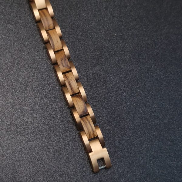 Handcrafted Wooden & Stainless Steel Bracelet for Women – Elegant Nature-Inspired Jewelry