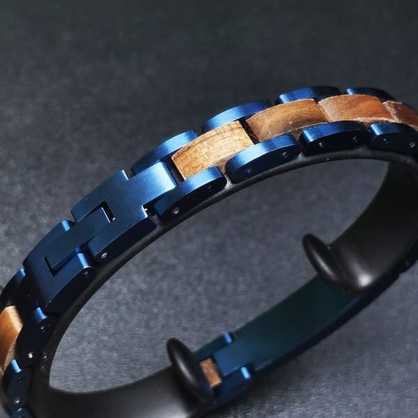Minimalist Handmade Bracelet for Women – Wood & Stainless Steel Fusion