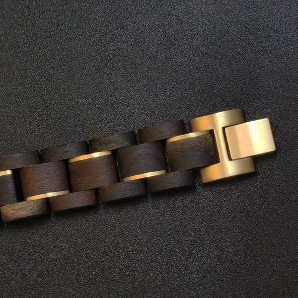 Men’s Wooden & Stainless Steel Bracelet – Natural Handmade Wrist Accessory