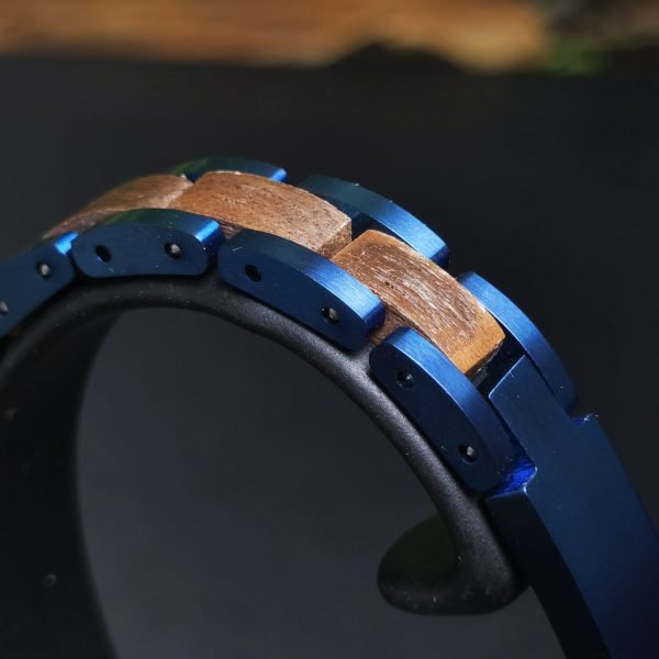 Minimalist Handmade Bracelet for Women – Wood & Stainless Steel Fusion