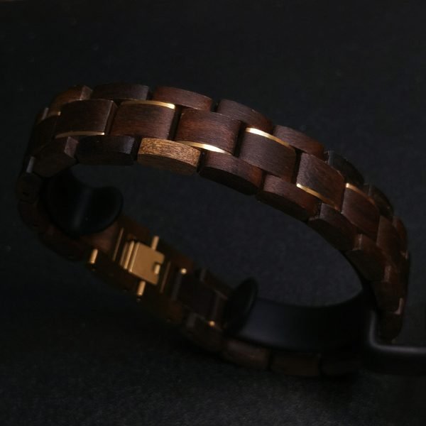 Men’s Wooden & Stainless Steel Bracelet – Natural Handmade Wrist Accessory