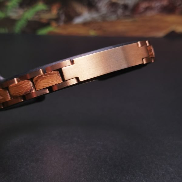 Handcrafted Wooden & Stainless Steel Bracelet for Women – Elegant Nature-Inspired Jewelry
